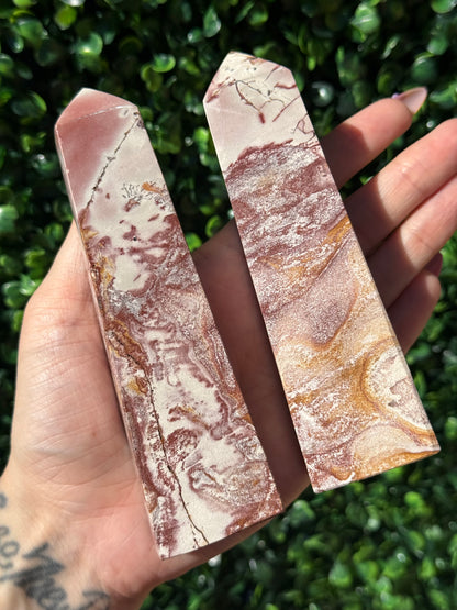 Pink Picture Jasper Crystal Towers - Indonesia