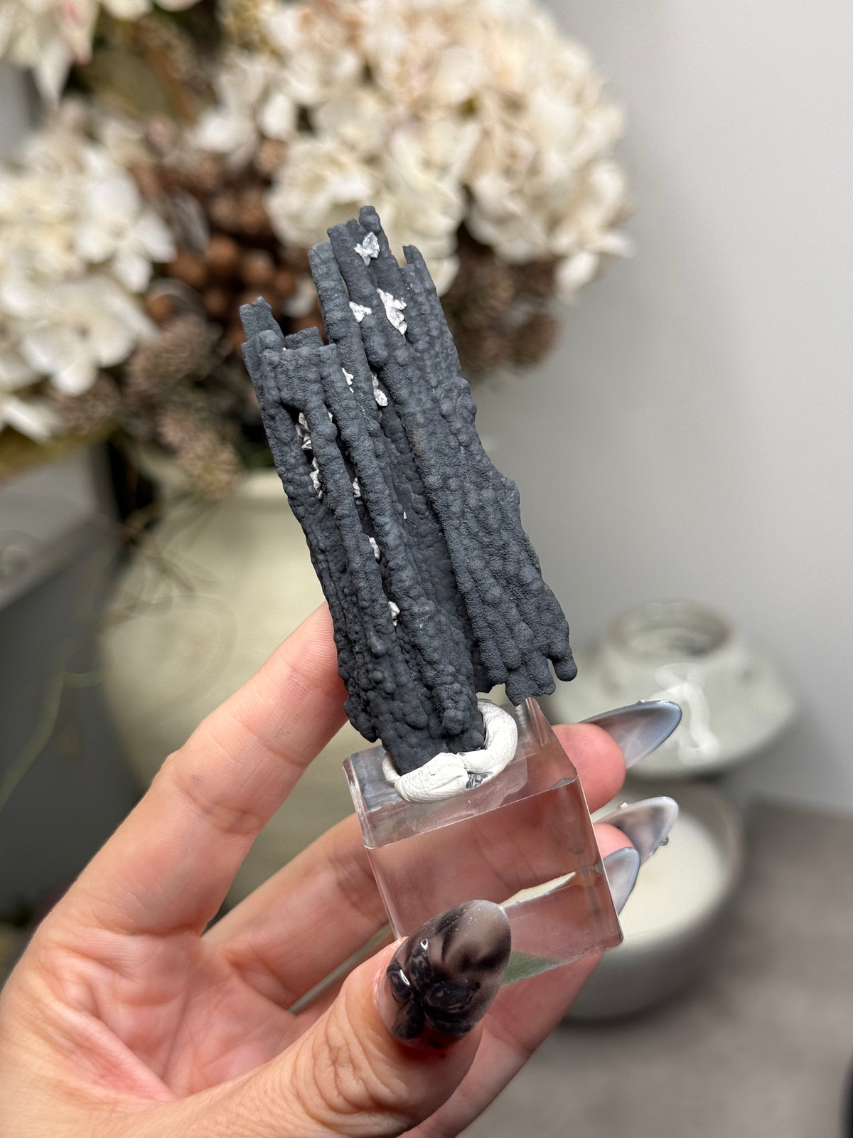 Goethite Stalactites with Calcite from Aouz, Er Rachidia Province, Morocco - L