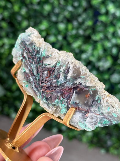 Chrysocolla with Native Copper in Chalcedony