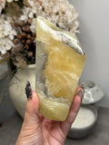 Yellow Aragonite Freeform Crystal Carvings U - Pakistan