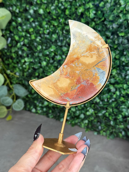 Brecciated Jasper Moon Crystal Carving - Indonesia