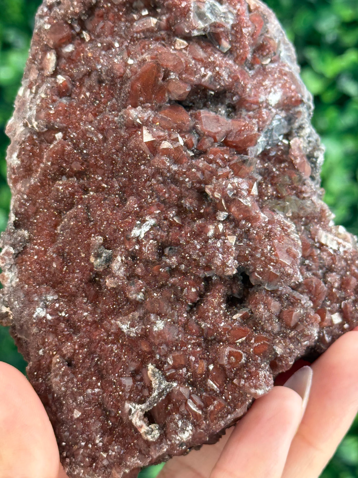 Red Hematite Quartz Crystal Specimen - Morocco D