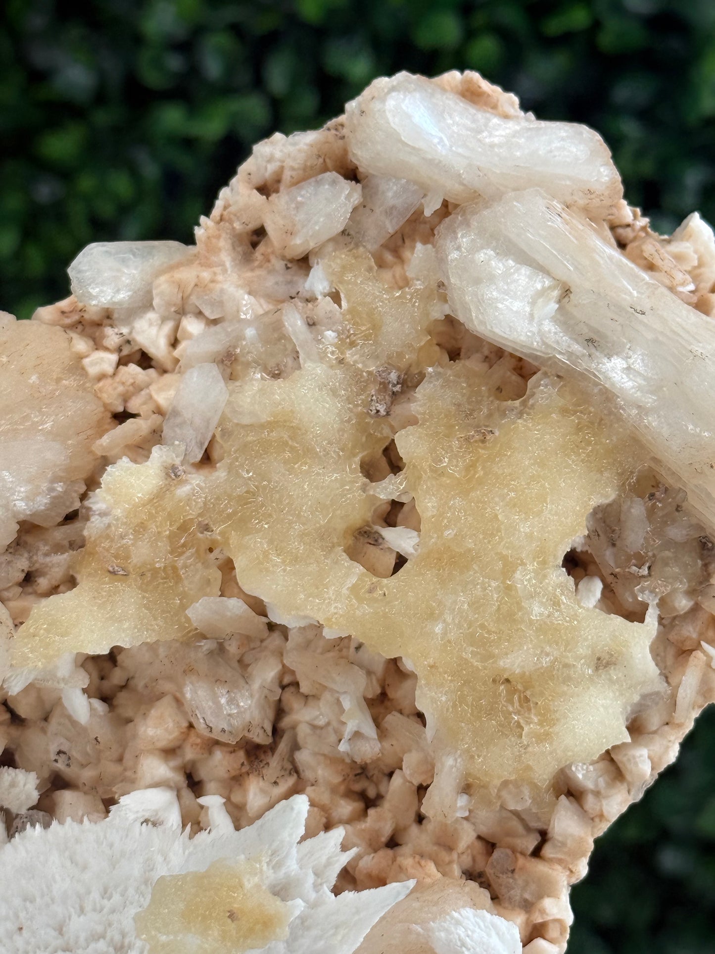 Stilbite and Mordenite on Heulandite Crystal Specimen - India - 505g