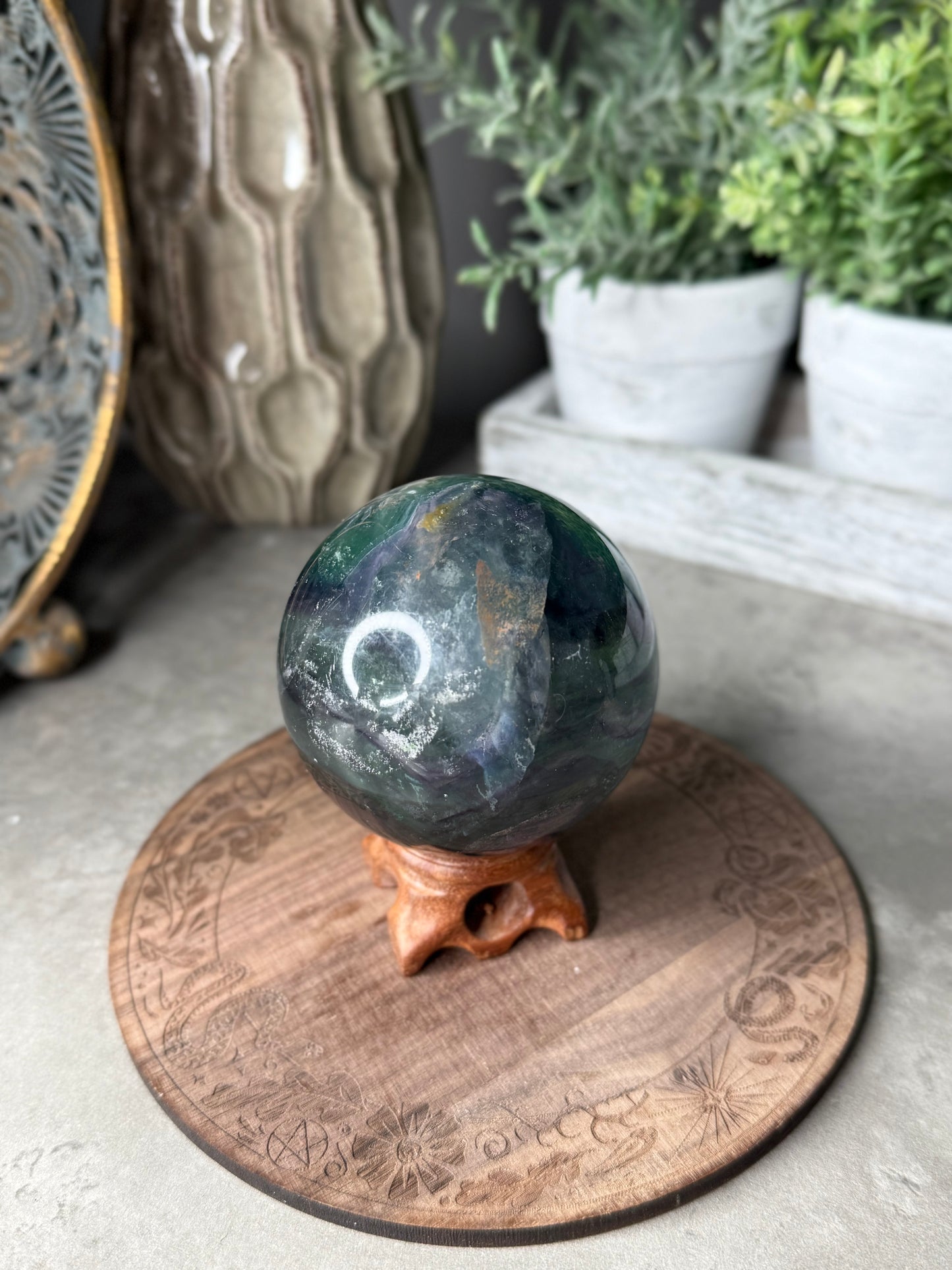 Fluorite Crystal Sphere