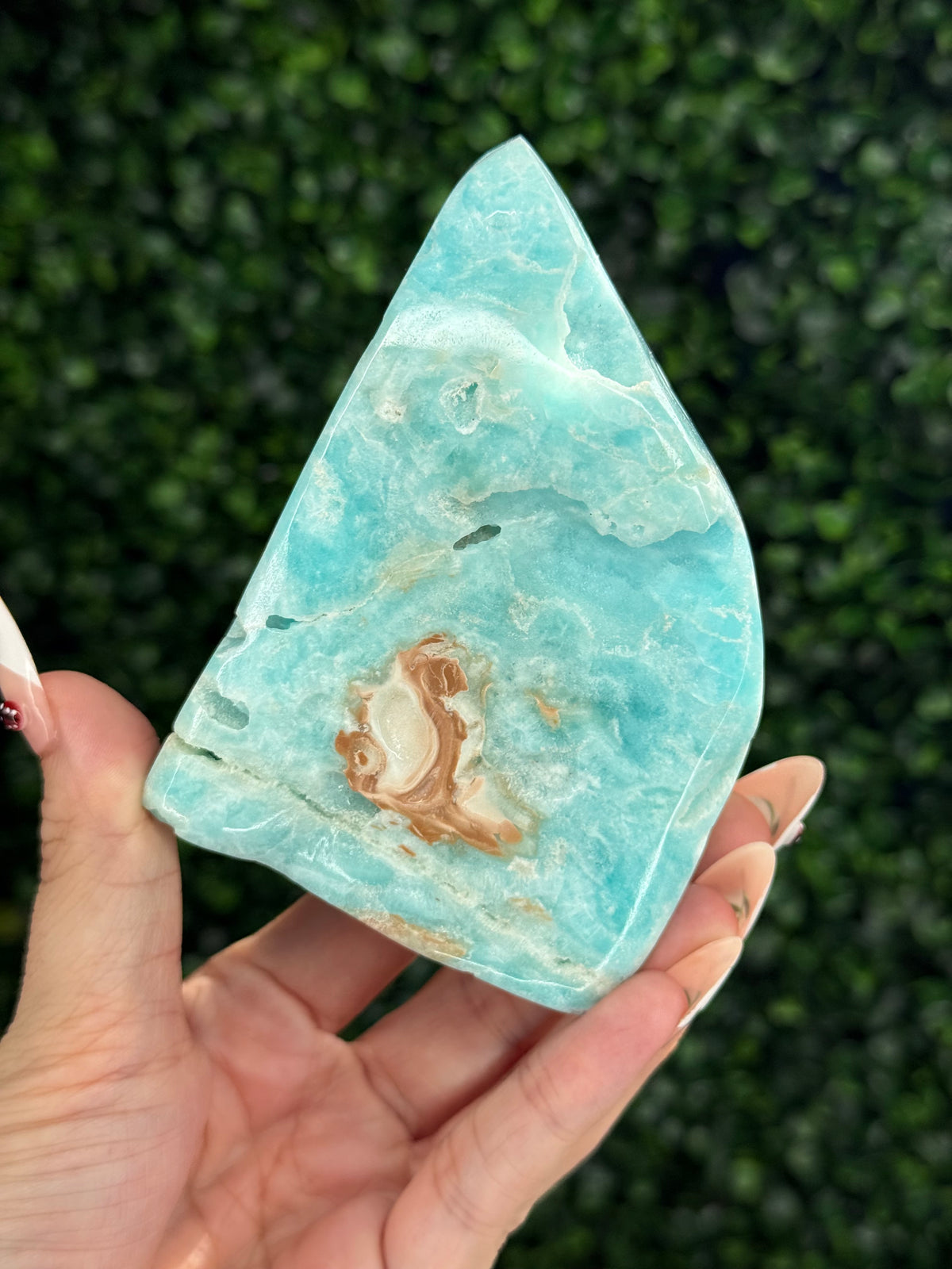 Half polish Blue Aragonite Freeform - M
