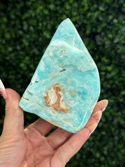 Half polish Blue Aragonite Freeform - M