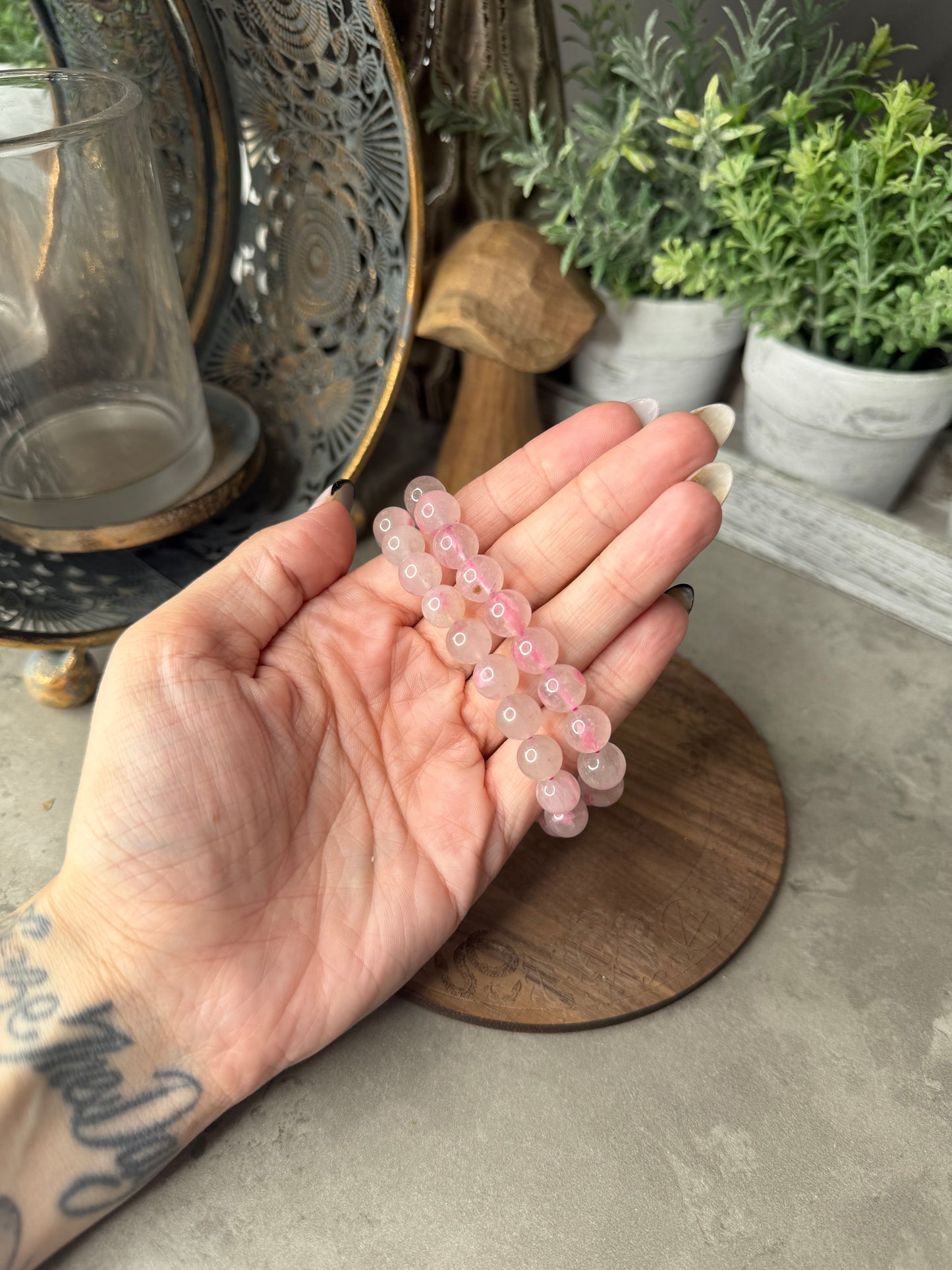 Sakura Rain Rhodonite Beaded Crystal Bracelet