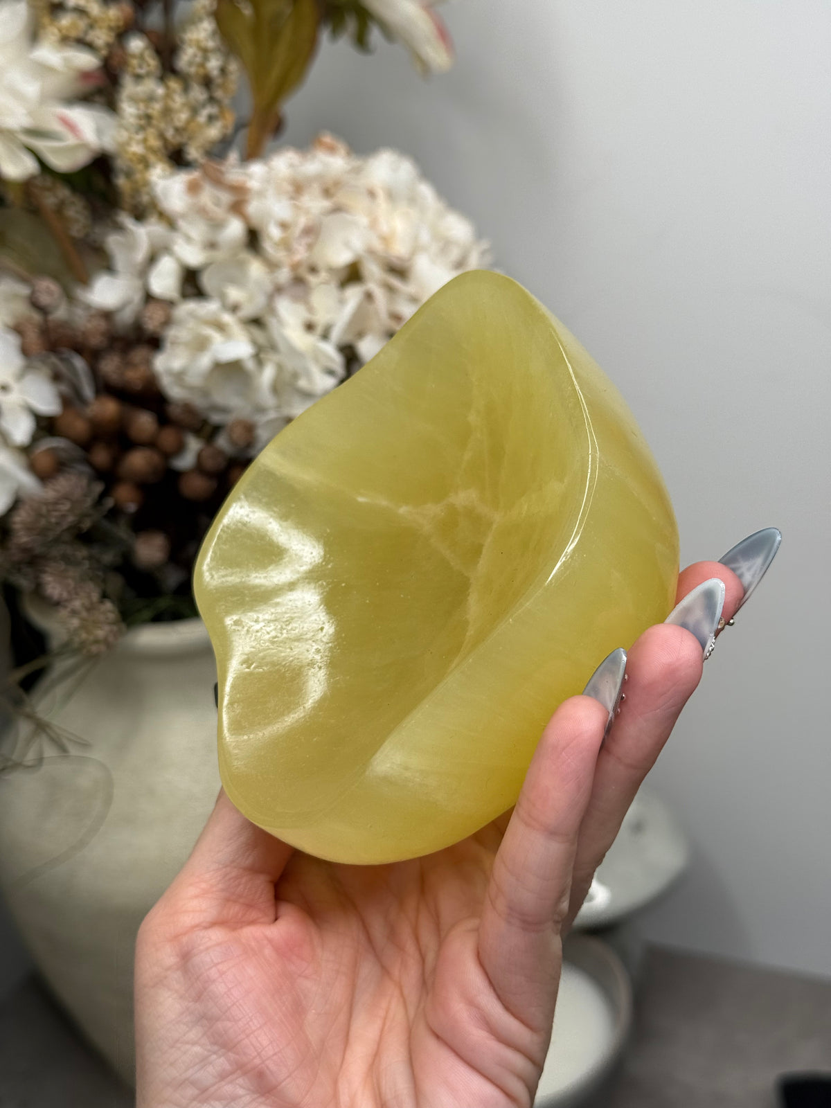 Lemon Calcite Large Bowl Crystal Carving C - Pakistan