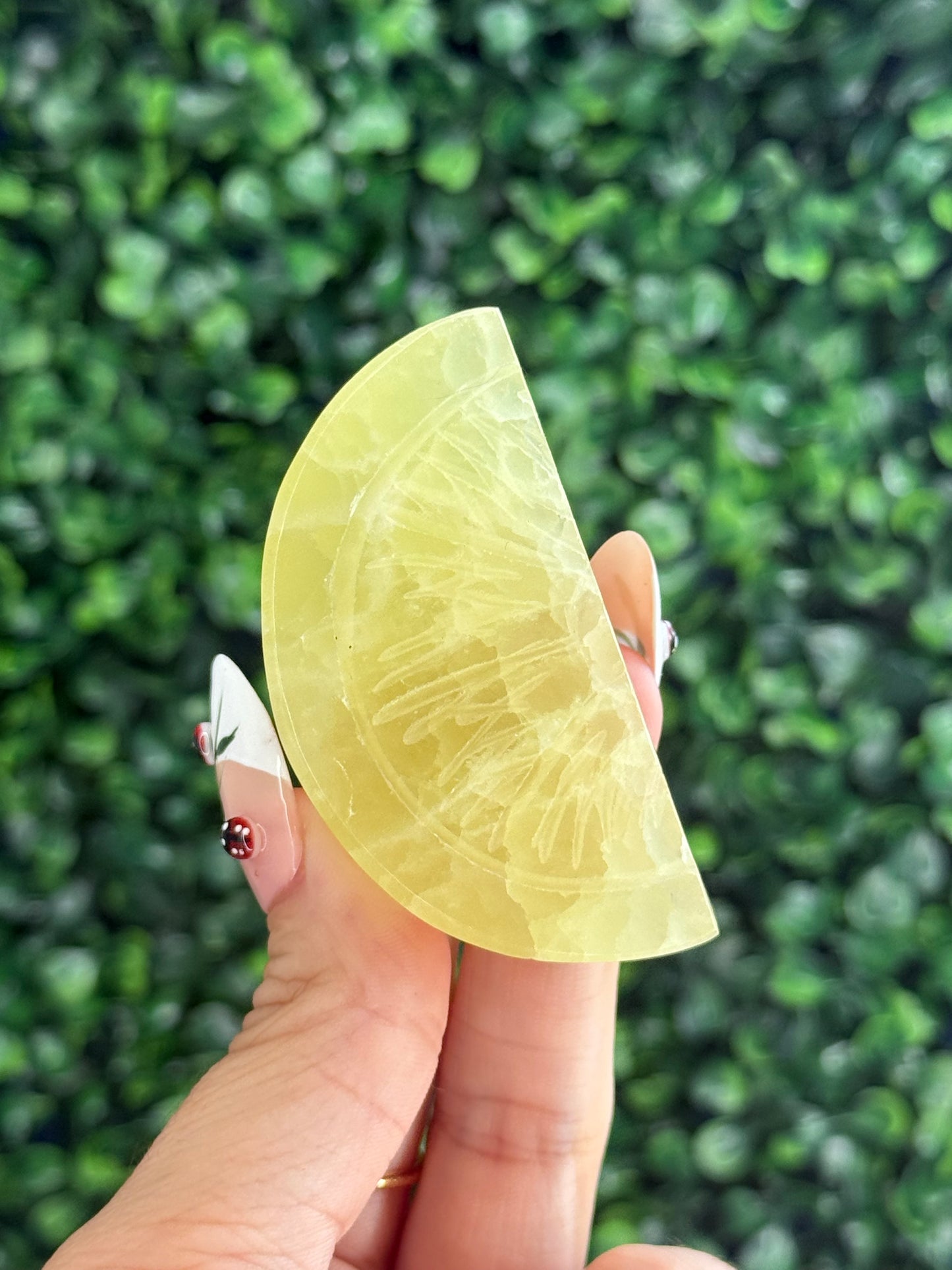 Lemon Calcite Lemon Slice Crystal Carvings from Pakistan