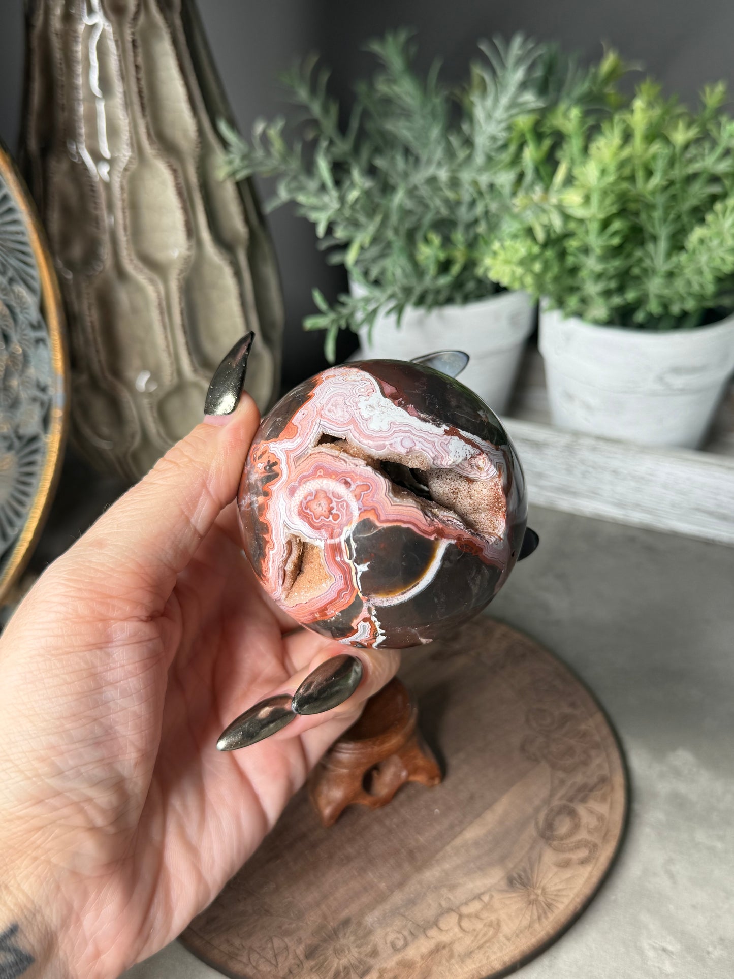 Mexican Lace Druzy Agate Sphere