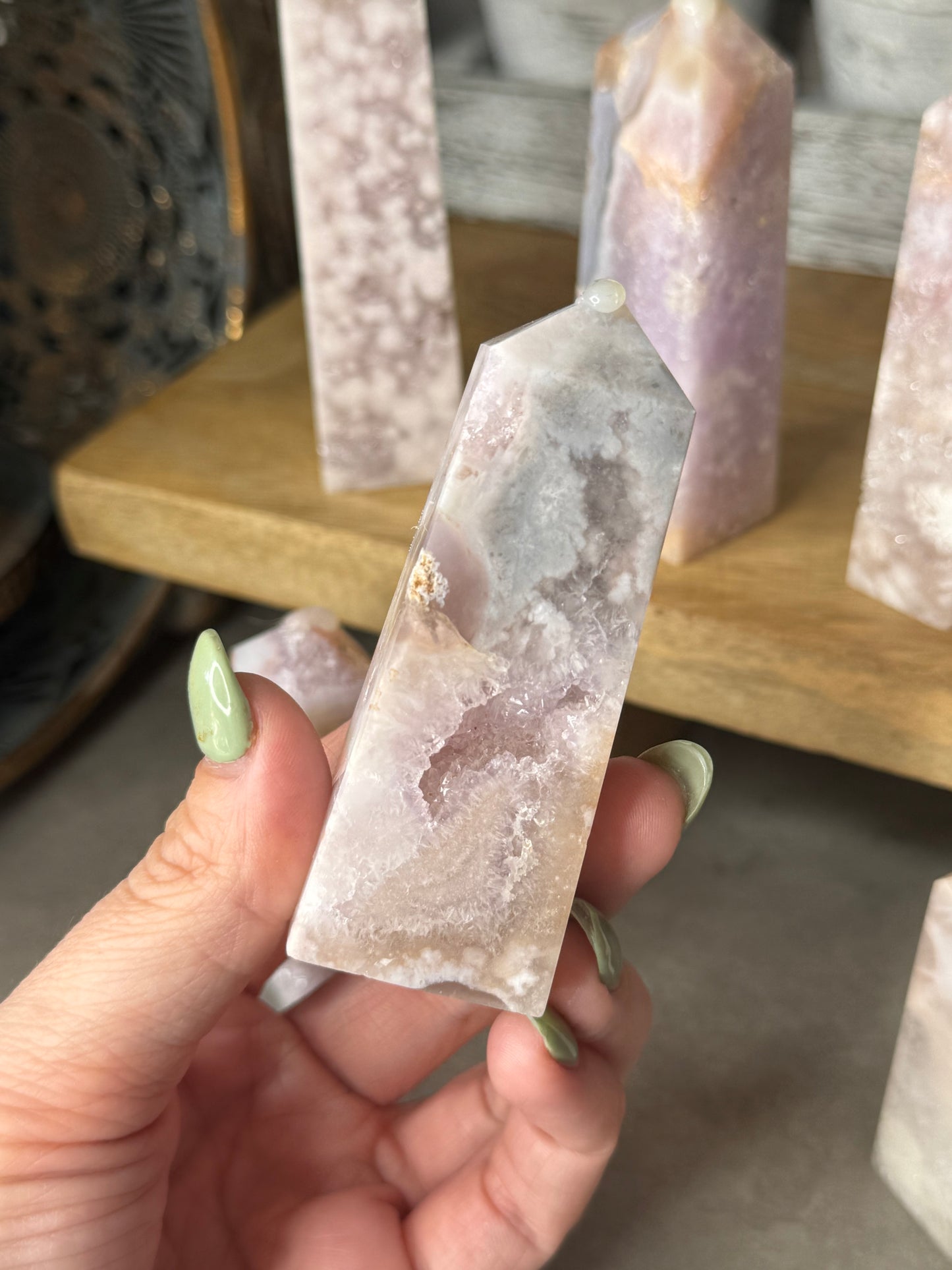 Pink Amethyst Agate Crystal Towers