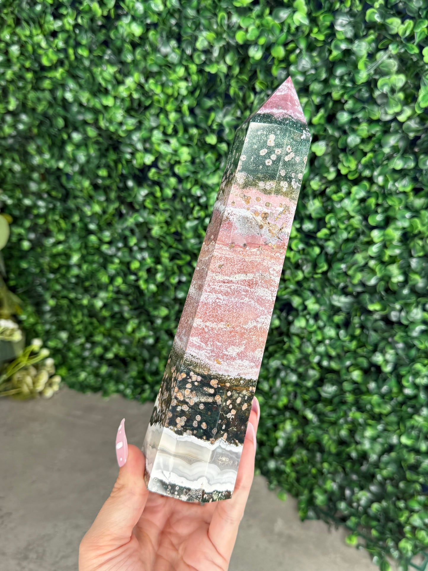 Pink Ocean Jasper Large Statement Tower 770g