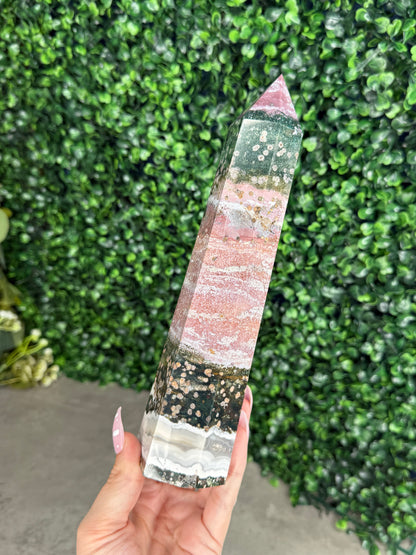 Pink Ocean Jasper Large Statement Tower 770g