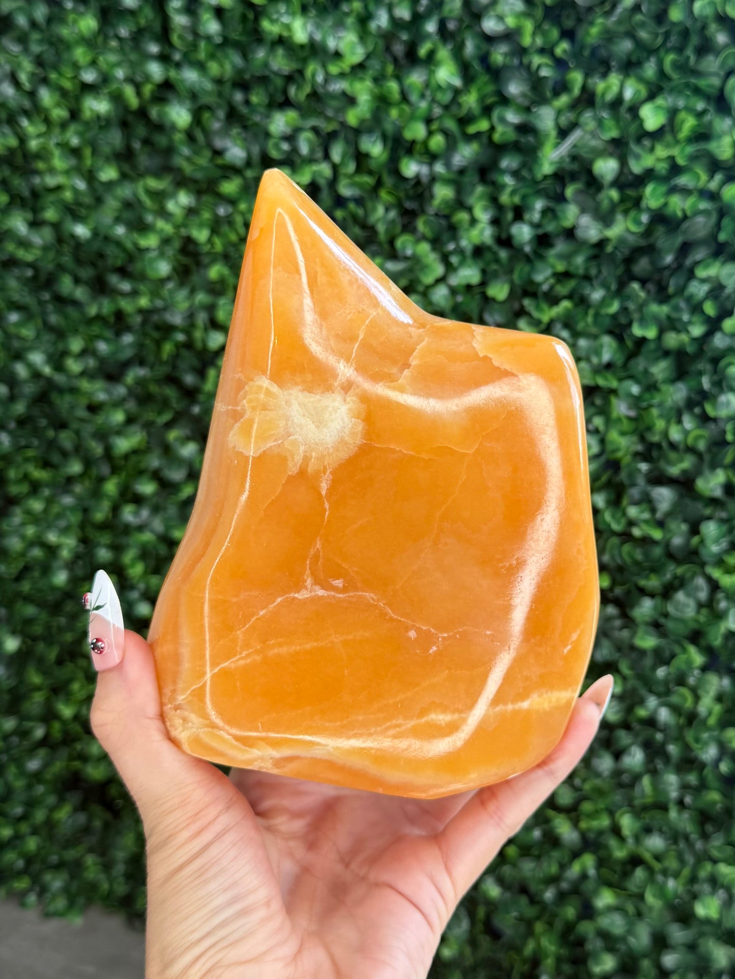 XL Orange Calcite Polished Freeform Crystal Carvings from India G 1.6kg