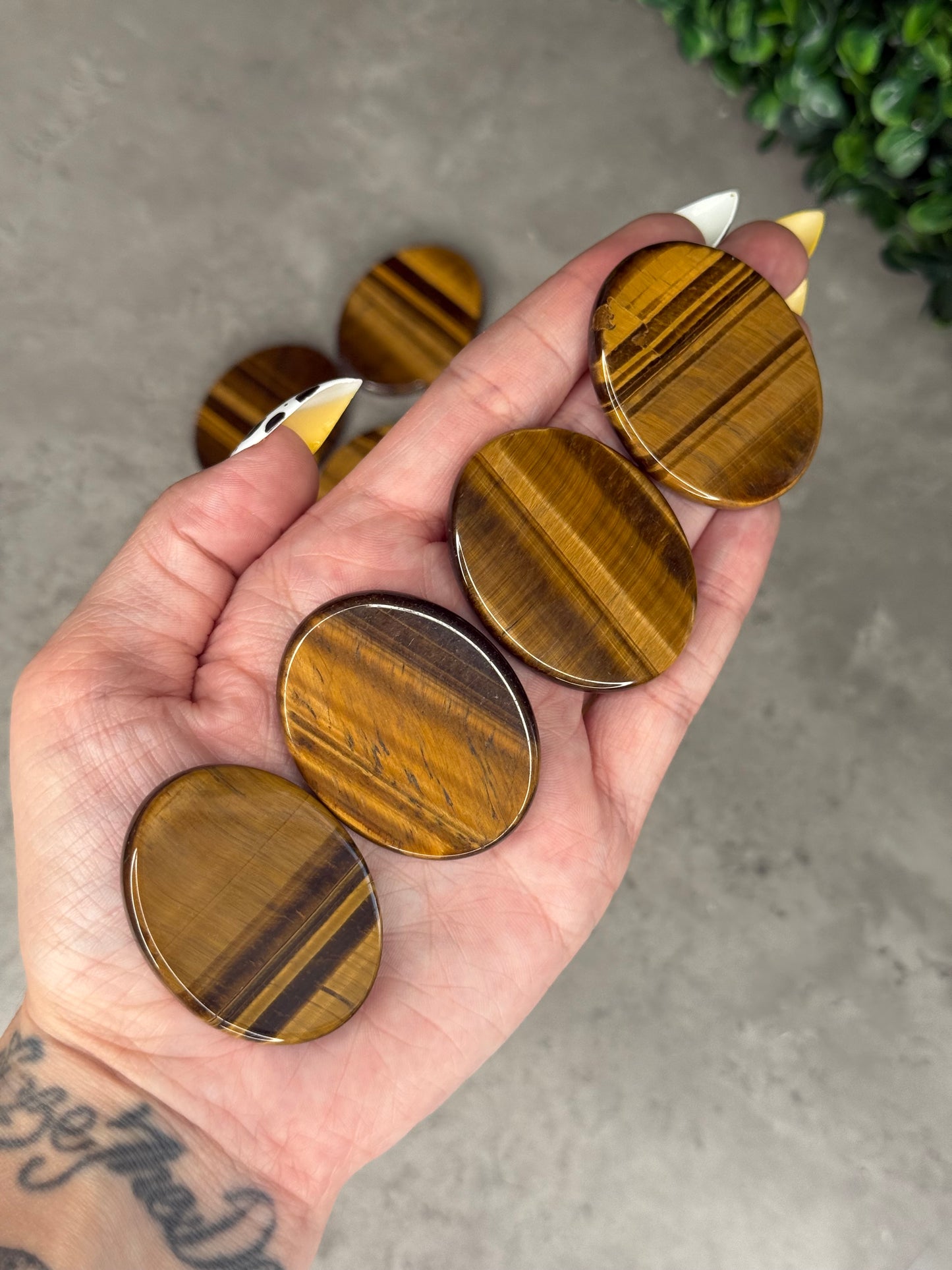 Tigers Eye Flat Palmstones