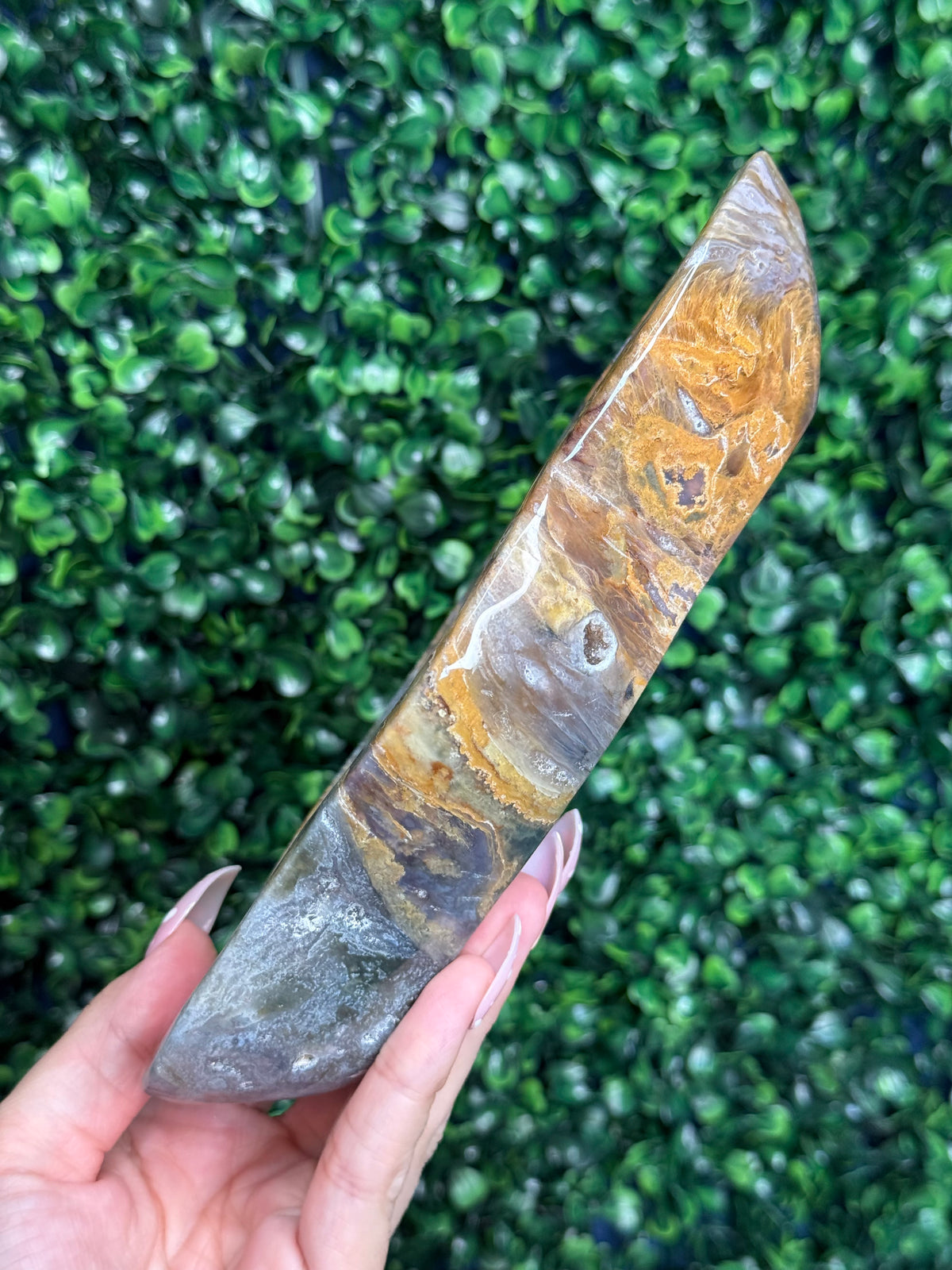 Moss agate & Ocean Jasper Bowl 604g Madagascar