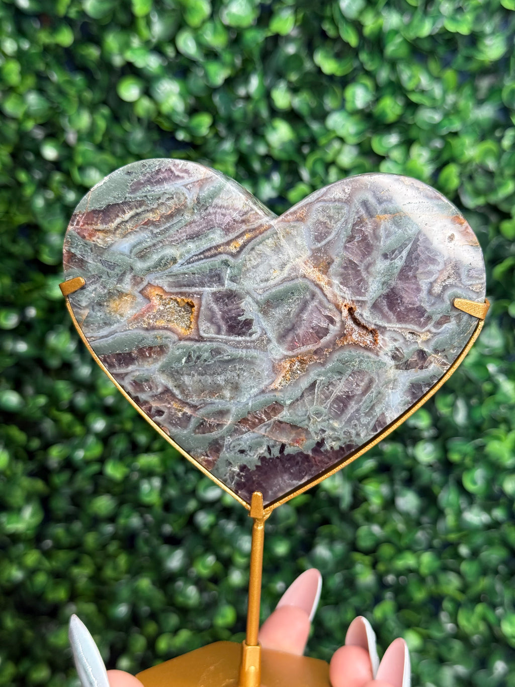 Multicoloured Amethyst Heart Crystal Carving - Indonesia - D