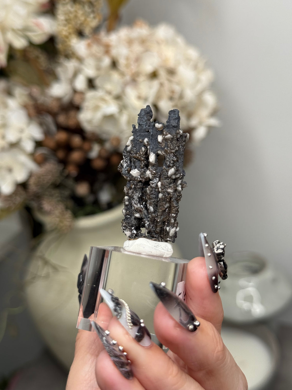 Goethite Stalactites with Calcite from Aouz, Er Rachidia Province, Morocco - E