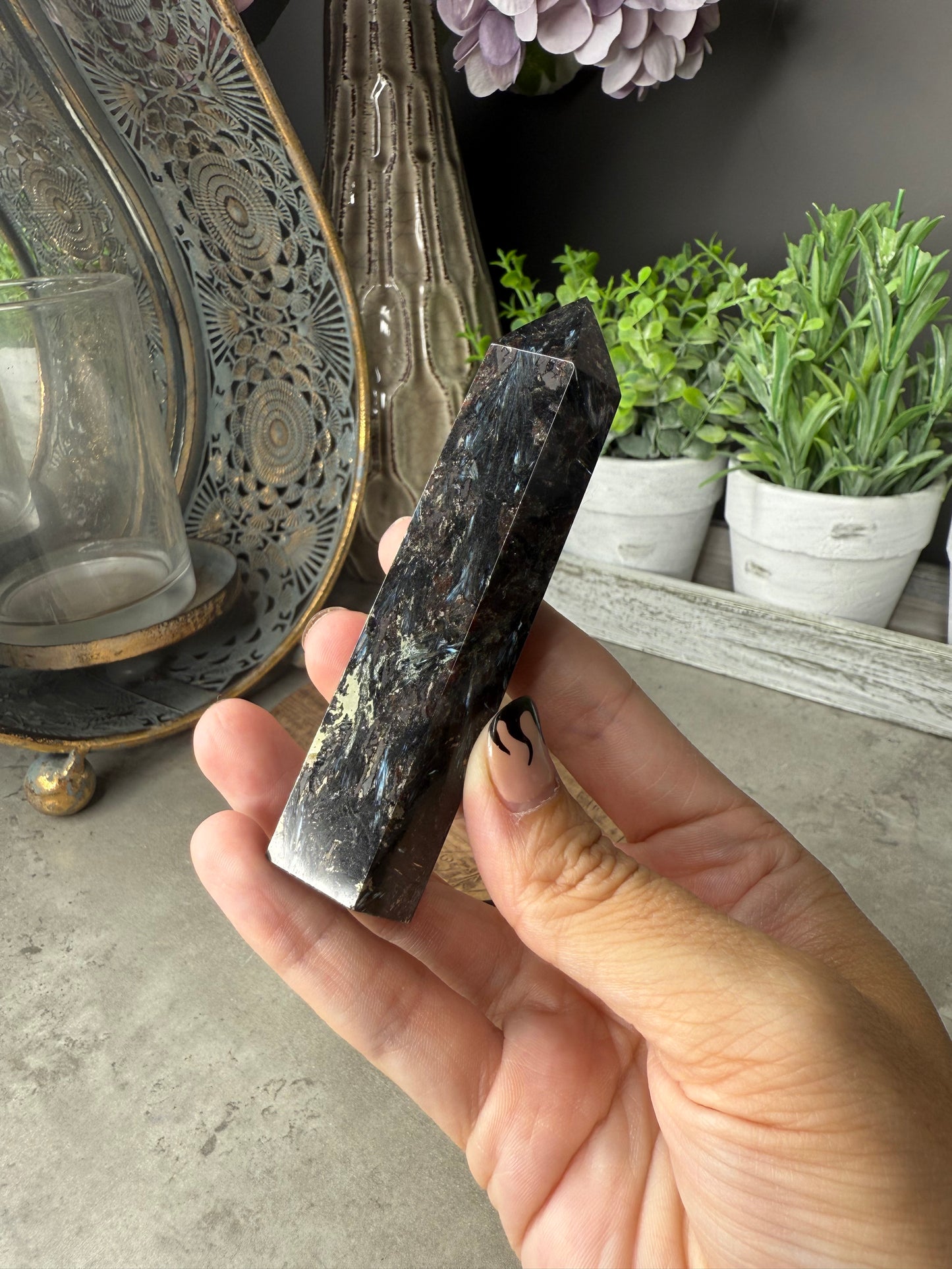 Arfvedsonite Firework Stone Crystal Towers