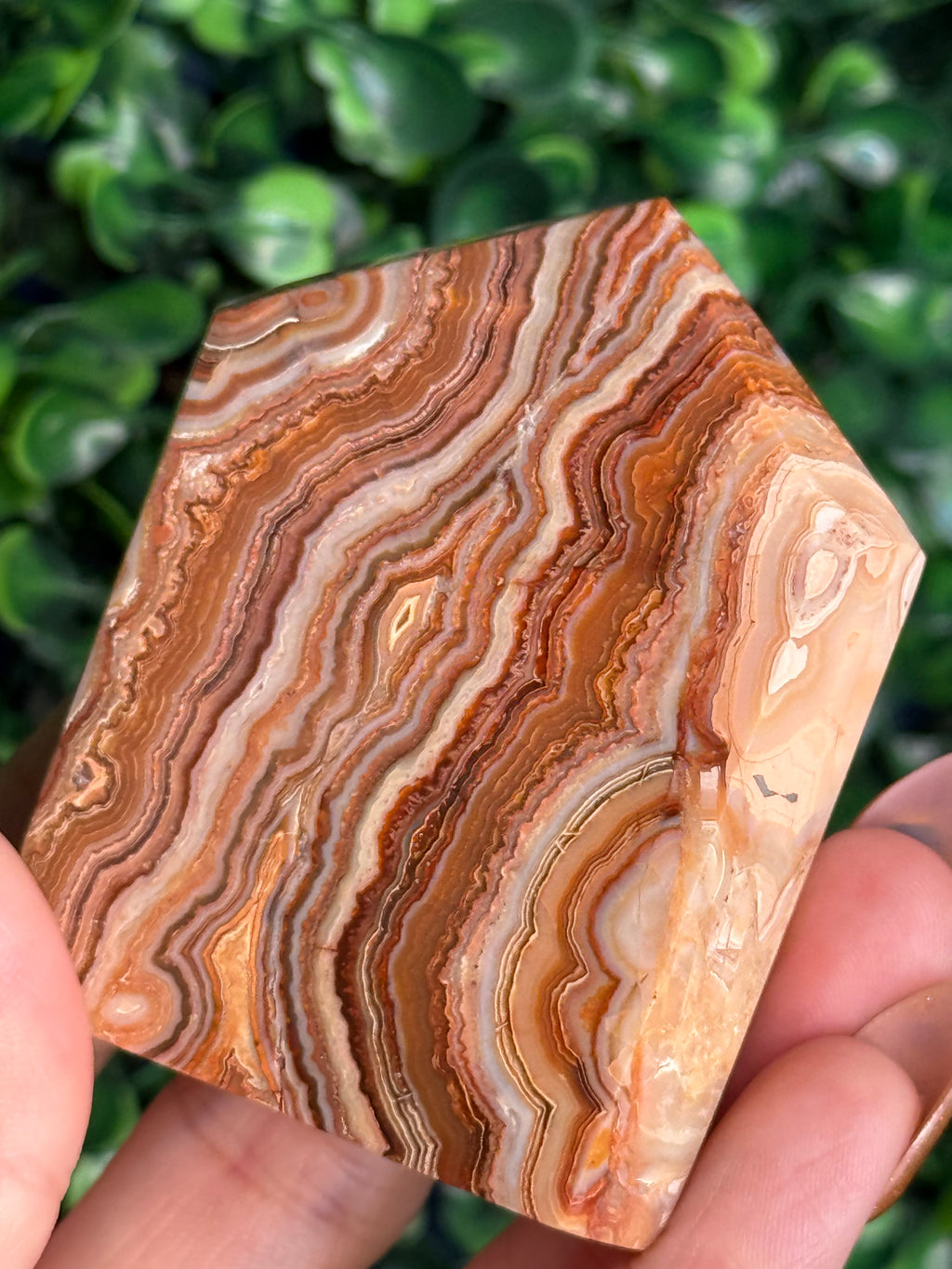 Pink Crazy Lace Agate Domino Tower from Indonesia A