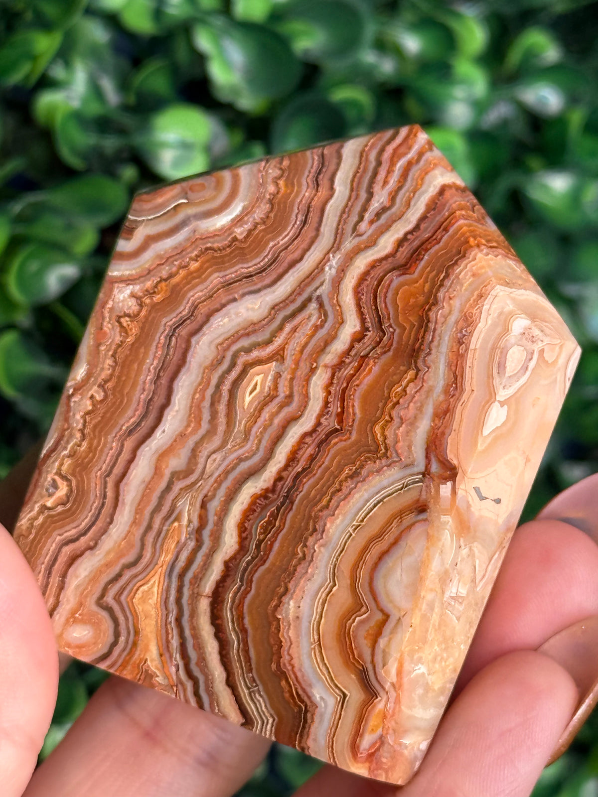 Pink Crazy Lace Agate Domino Tower from Indonesia A