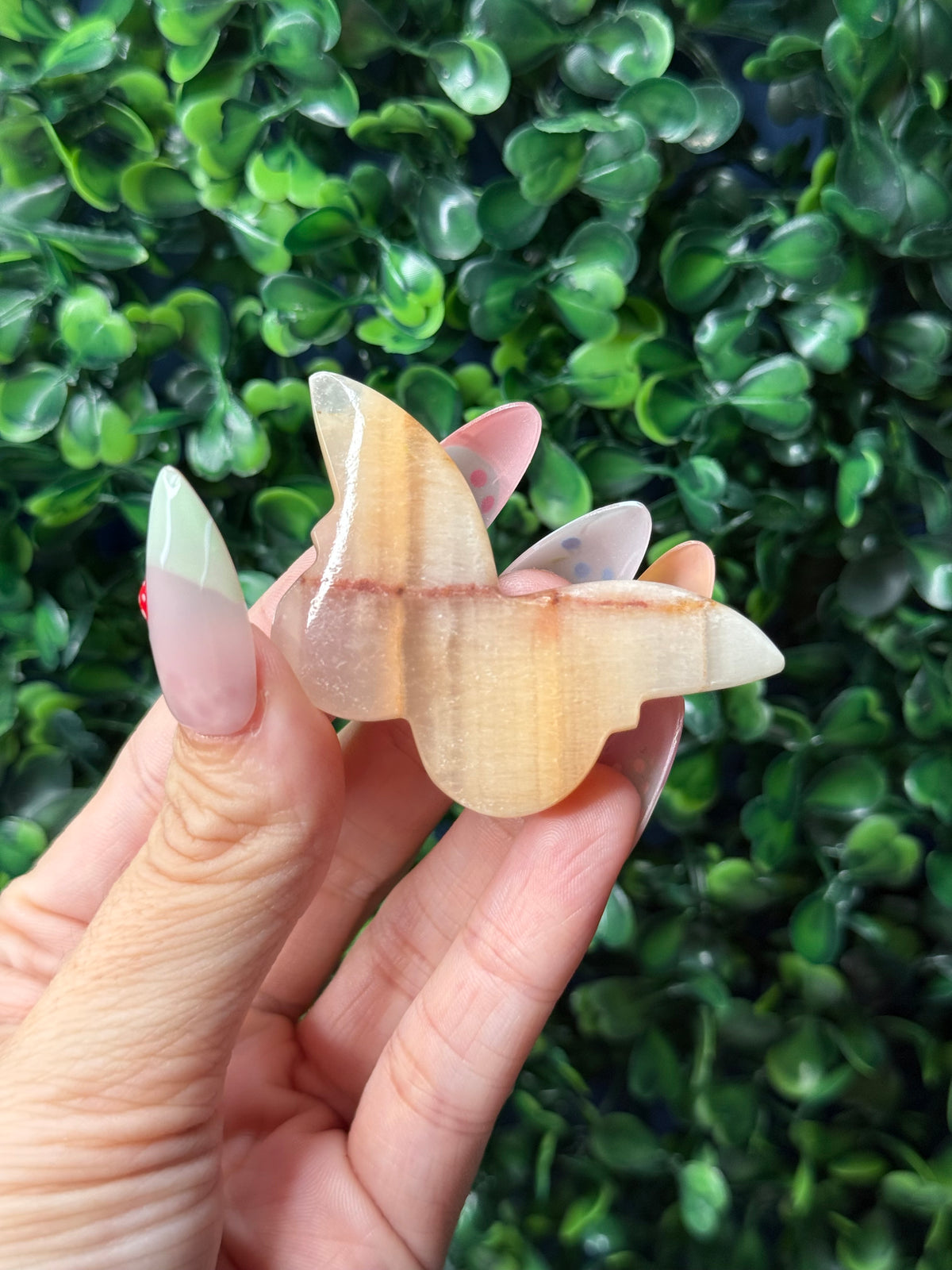 Peach Calcite Mini Butterfly Crystal Carvings - Pakistan