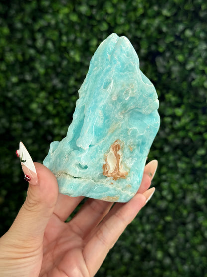 Half polish Blue Aragonite Freeform - M