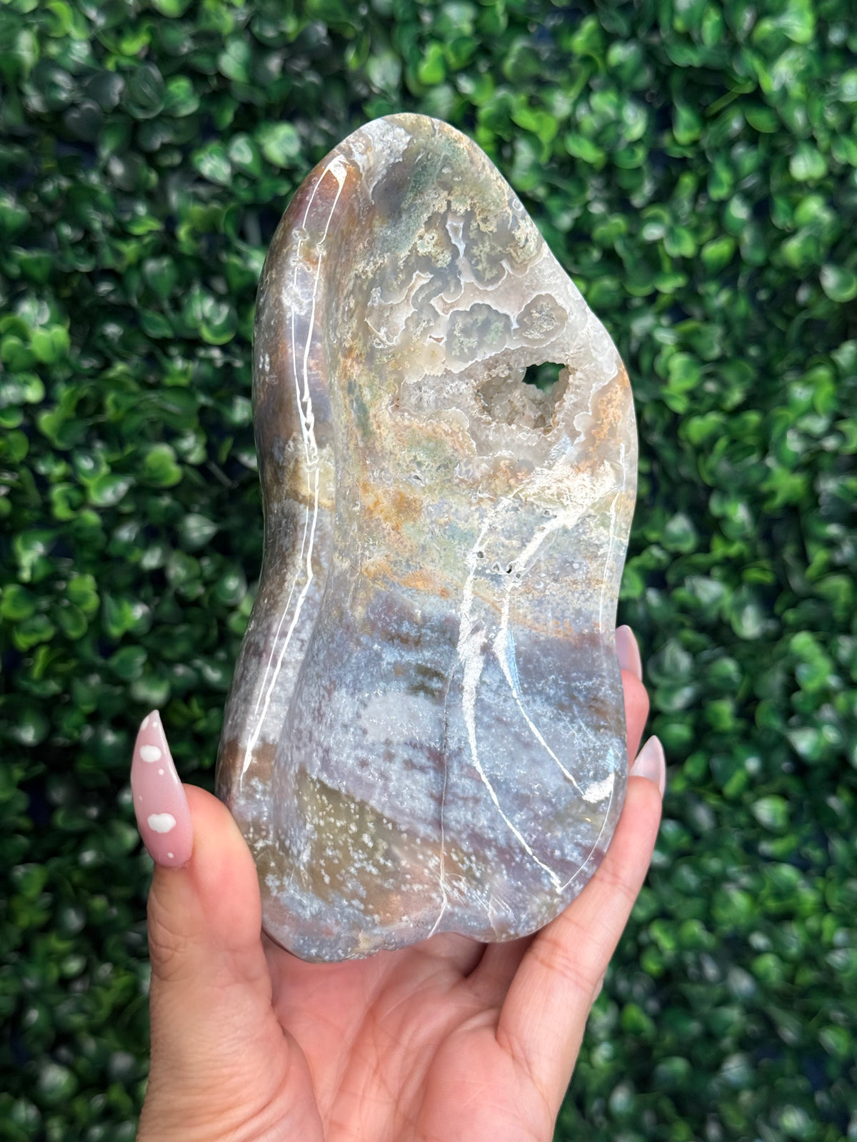 Pink Ocean Jasper Bowl 357g Madagascar