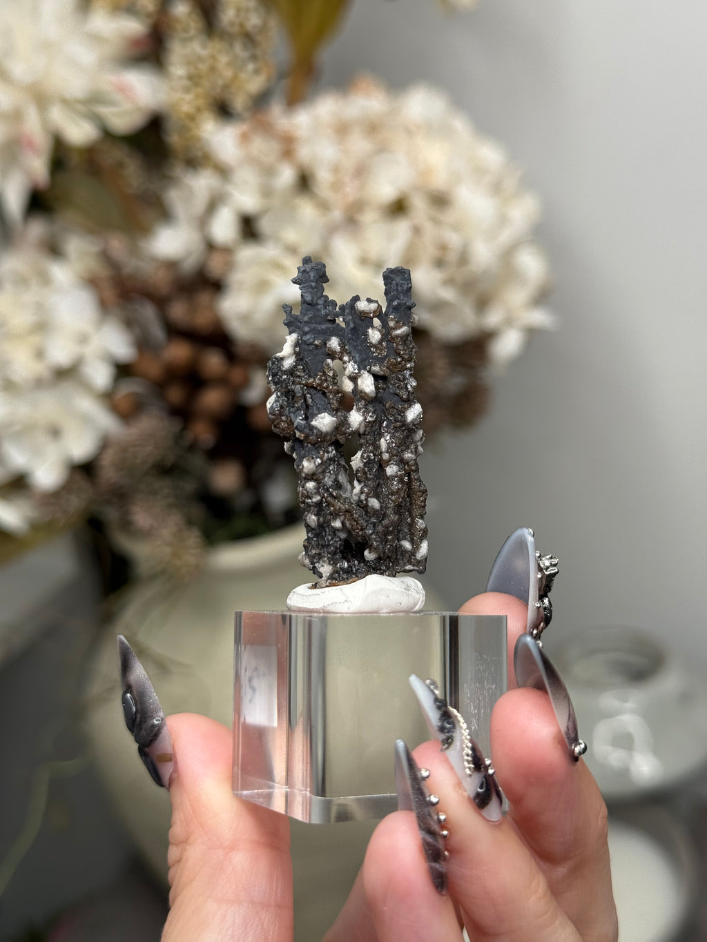 Goethite Stalactites with Calcite from Aouz, Er Rachidia Province, Morocco - E