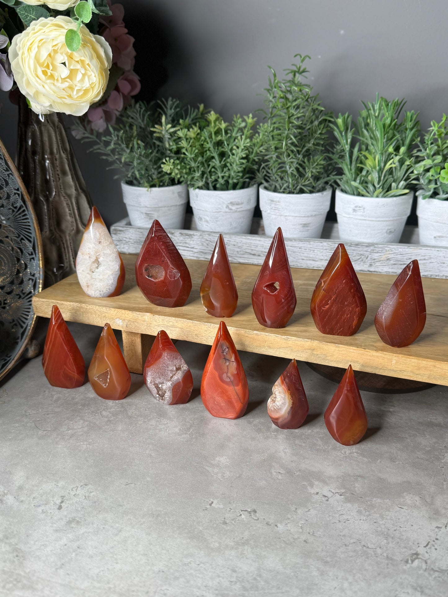Carnelian Crystal Standing Teardrops