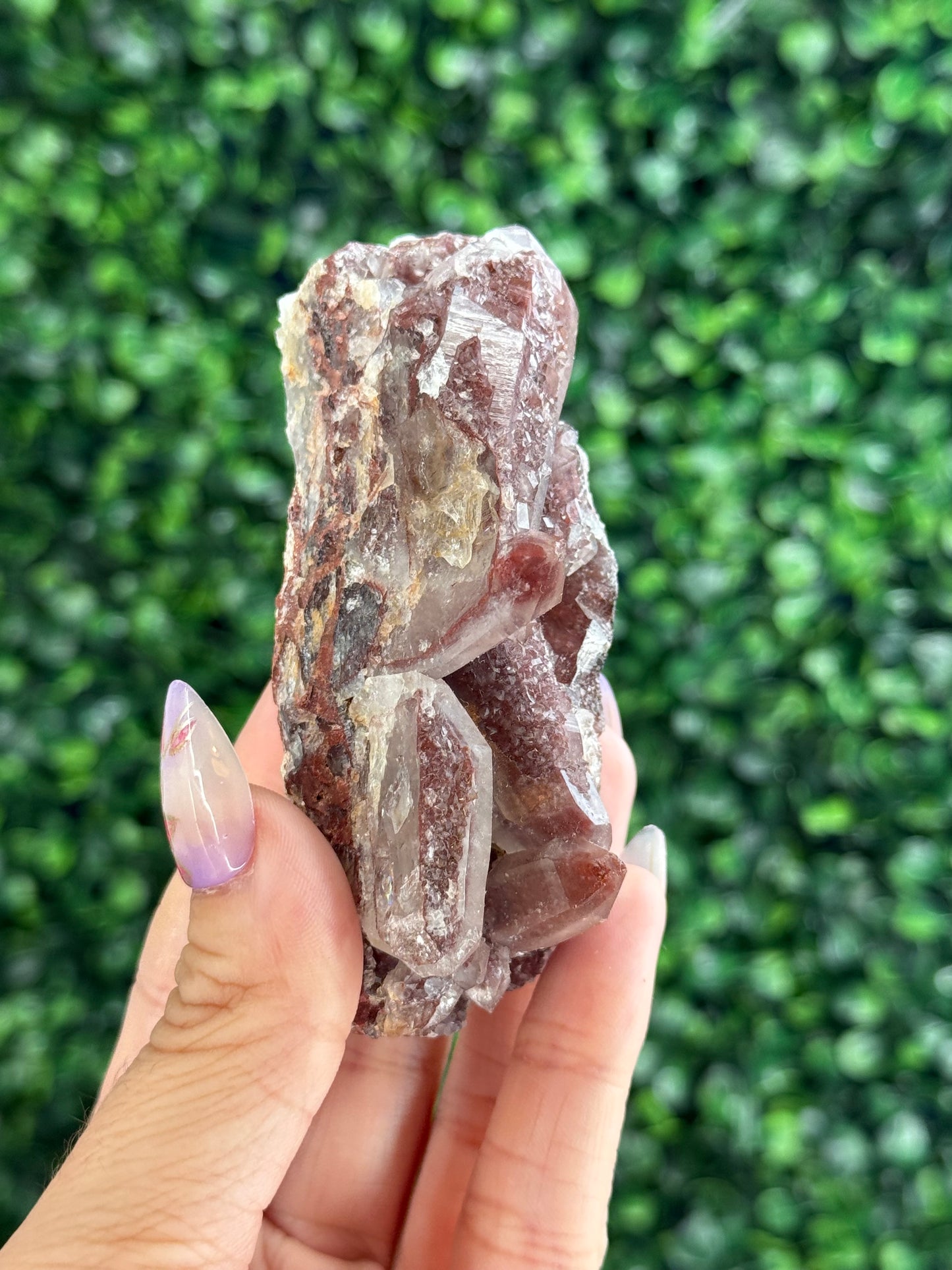 Red Hematite Quartz Crystal Specimen - Morocco A