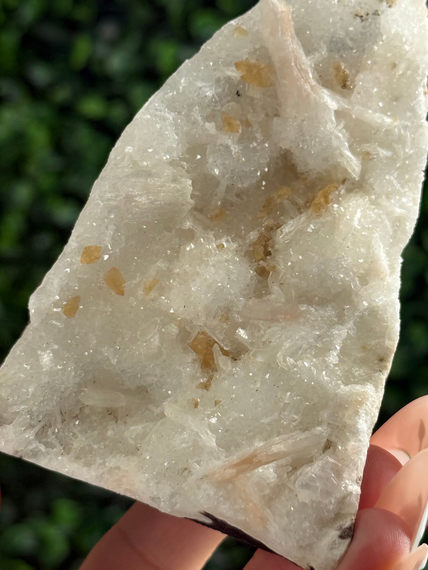 Golden Calcite with Stilbite on Heulandite - 221g