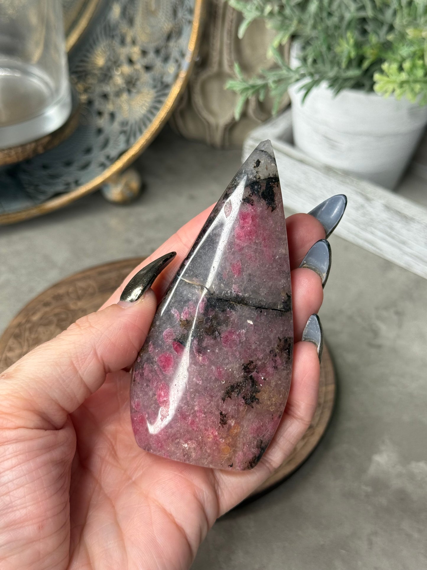 Icy Rhodonite (Sakura Rain) Teardrop