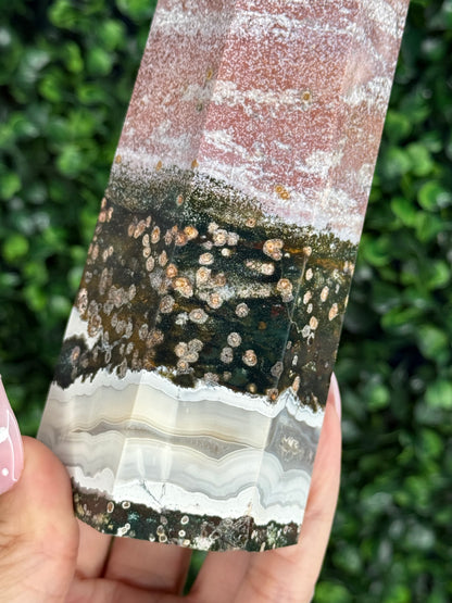 Pink Ocean Jasper Large Statement Tower 770g