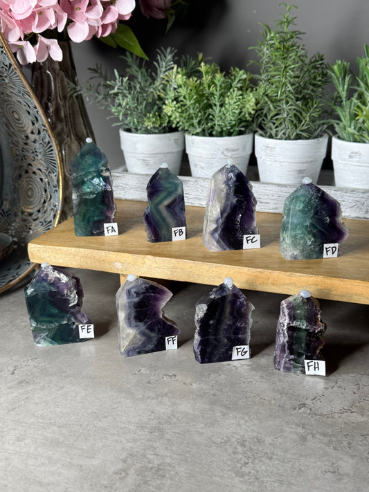 Rainbow Fluorite Druzy Towers