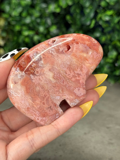 Pink Carnelian Bear Crystal Carvings