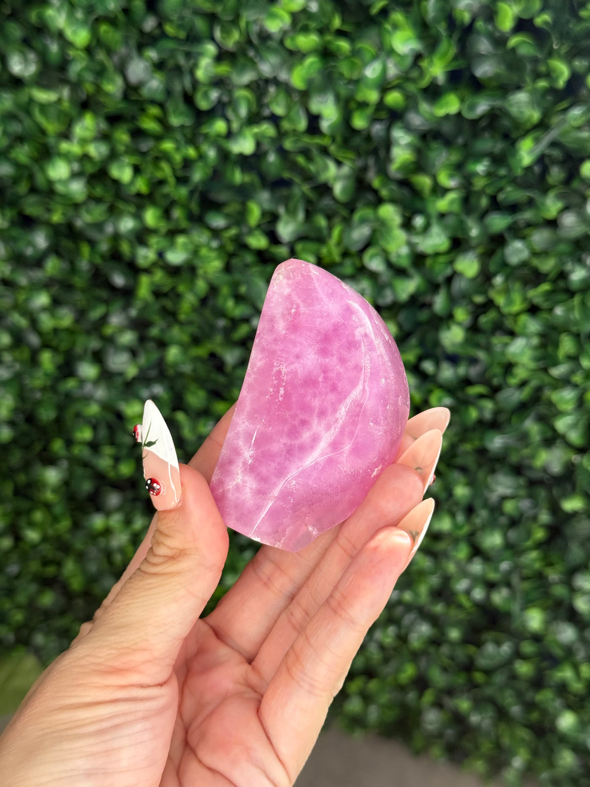 Pink Aragonite AAA with gold Stand from Afghanistan
