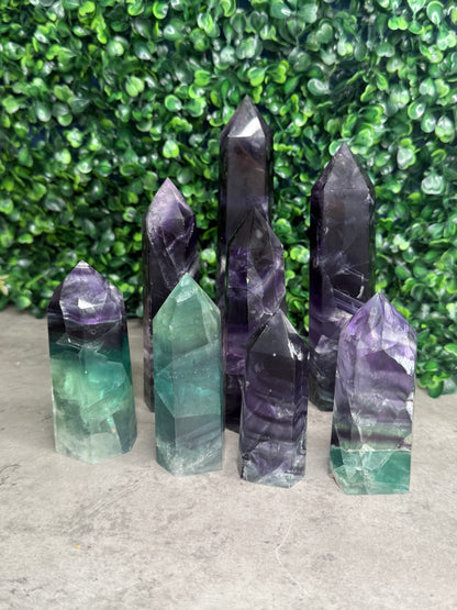 Dark and Moody Flourite Towers Crystal Carvings Imperfect