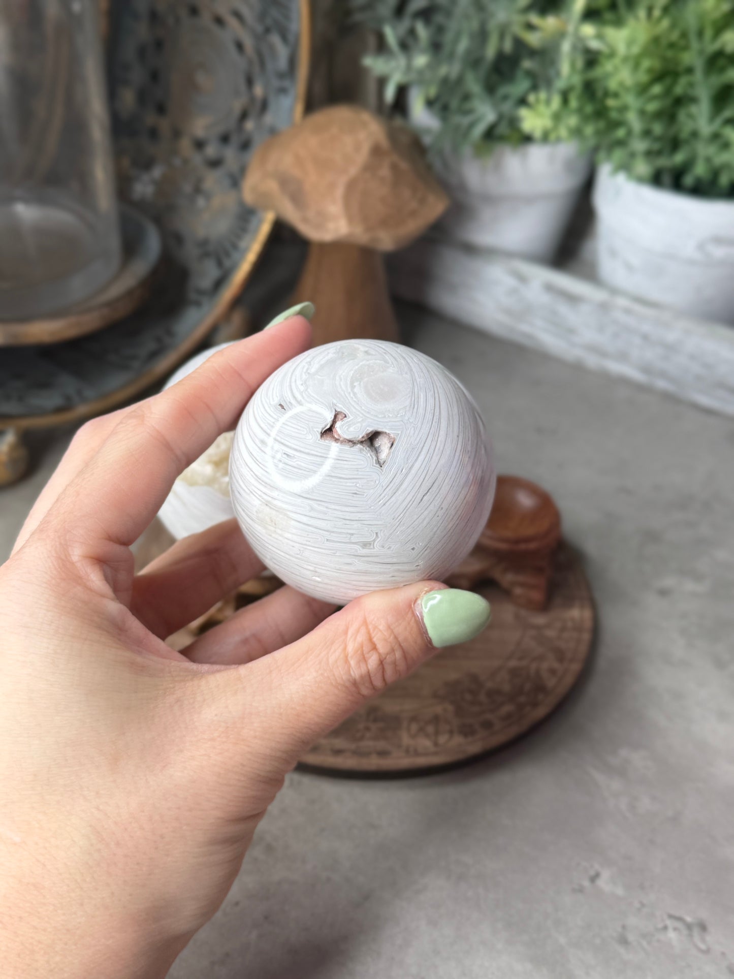 White Crazy Lace Agate Spheres