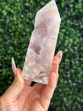 Flower Agate Druzy Tower Crystal Carving A