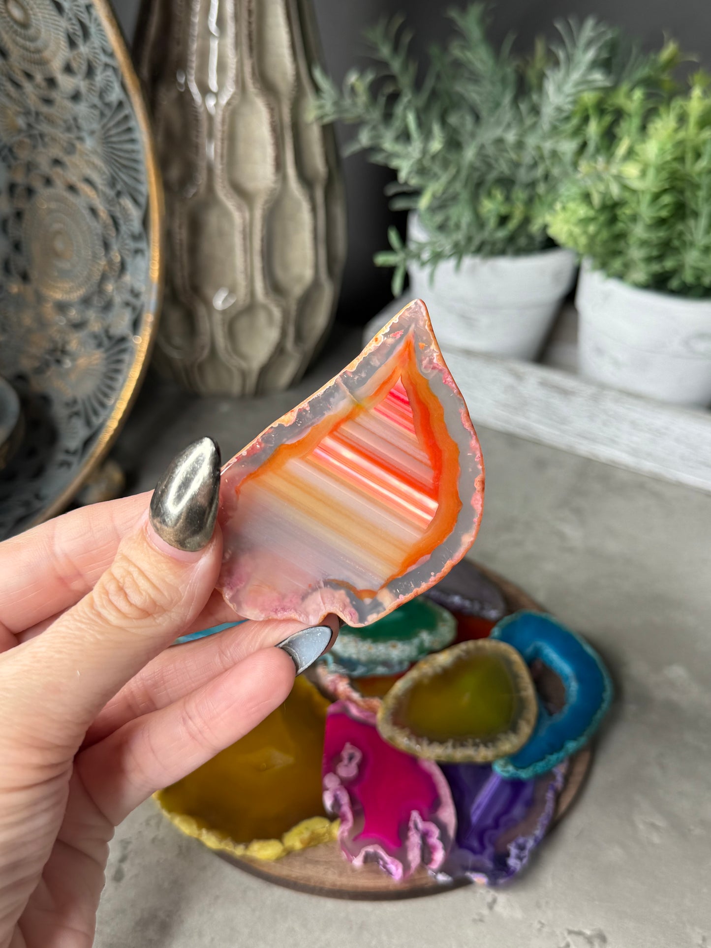 Dyed Agate slice