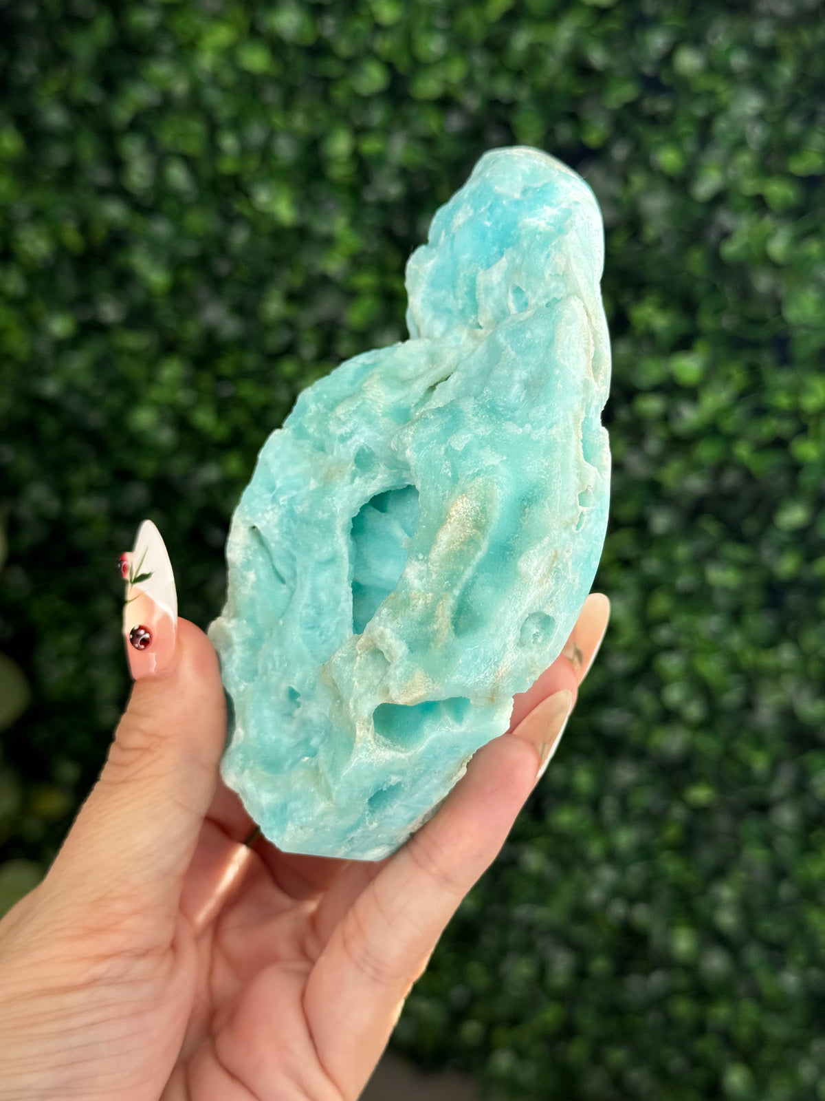 Half polish Blue Aragonite Freeform - P