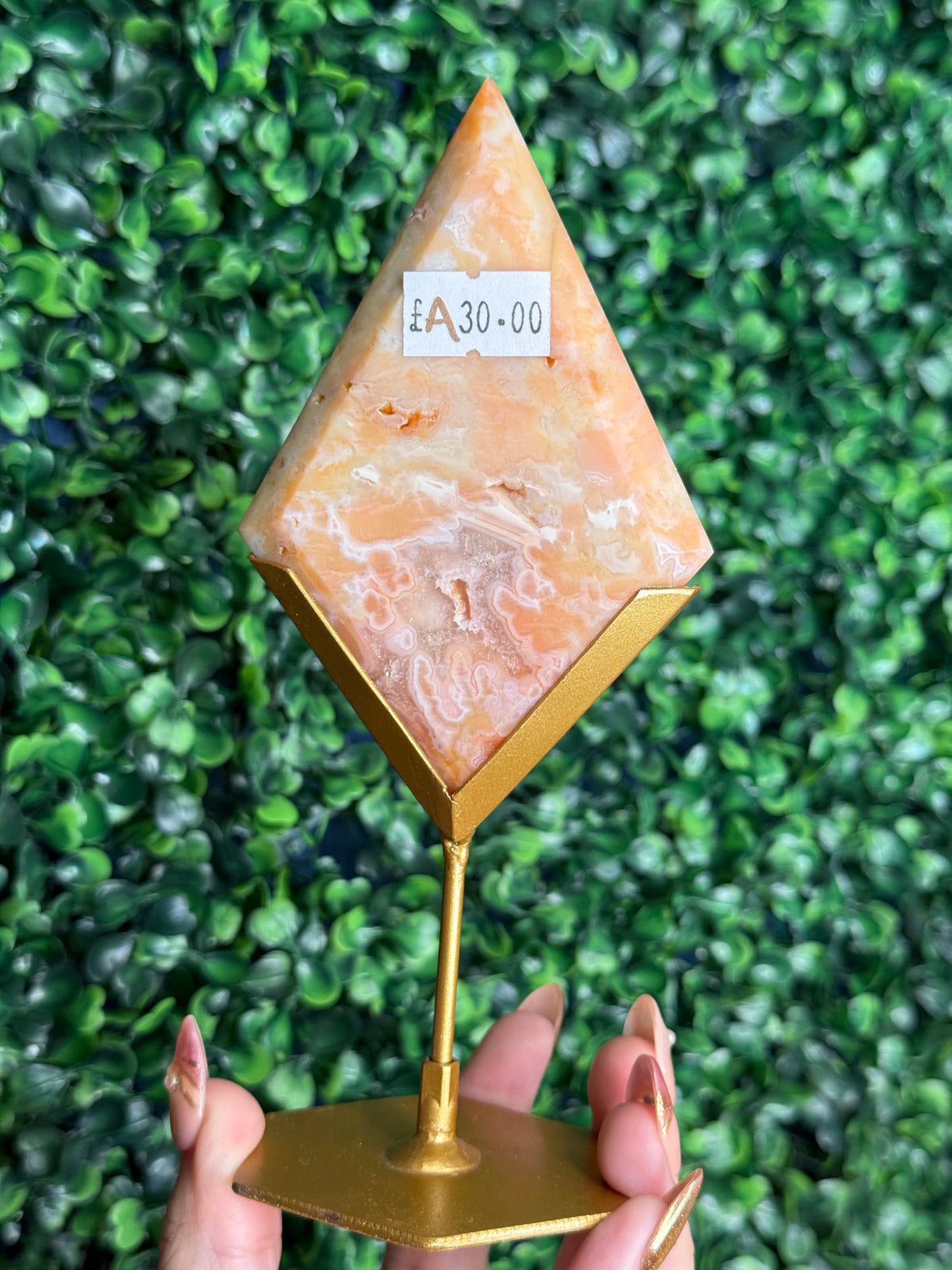 Colourful Carnelian Diamond Crystal Carving from Indonesia A