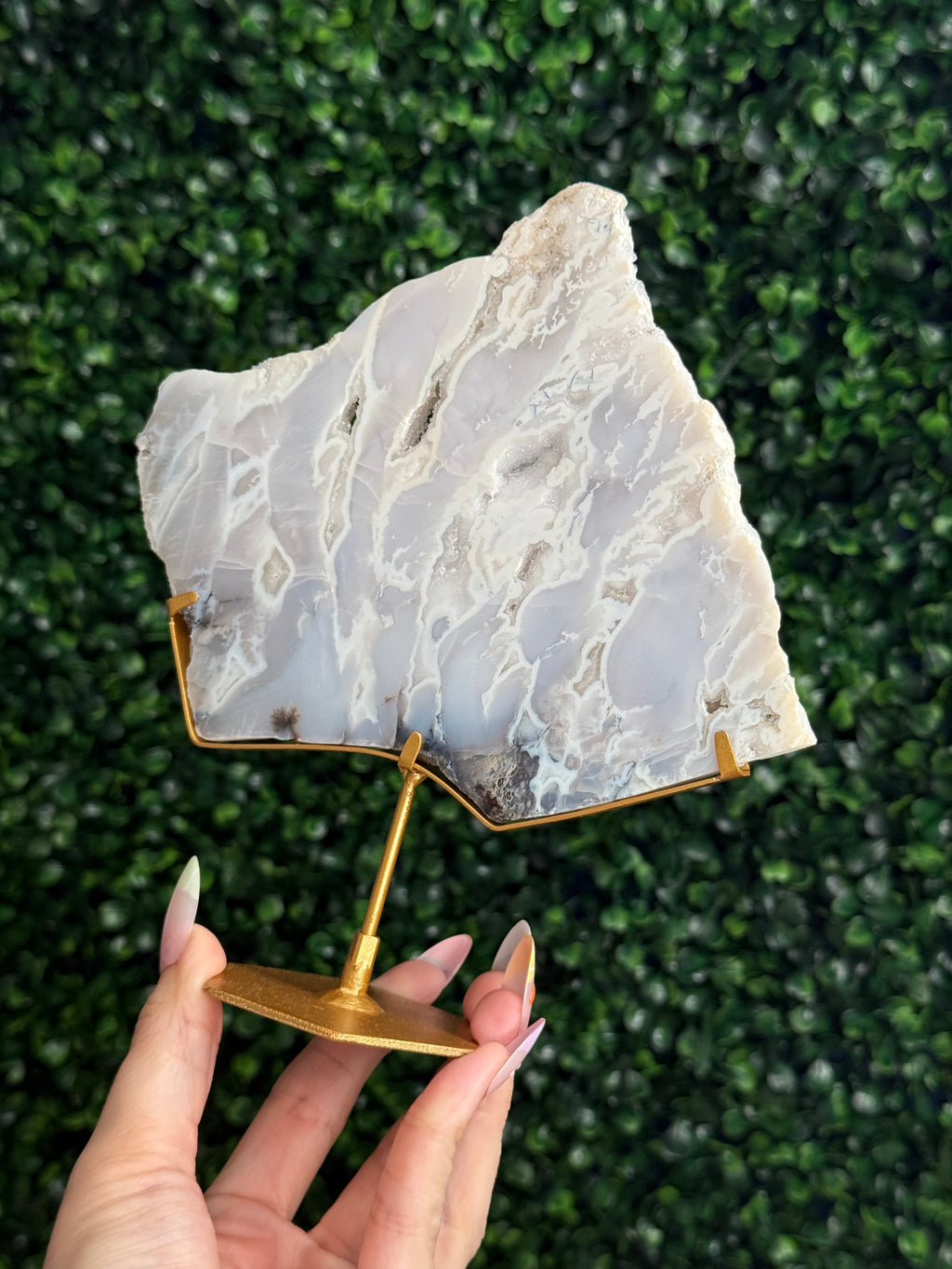 White Plume Agate Slab - Indonesia - A