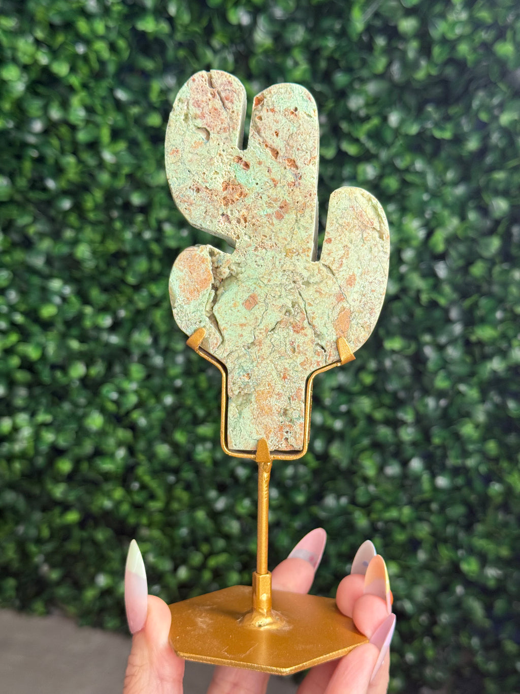 Smithsonite Cactus Crystal Carving - Indonesia - E