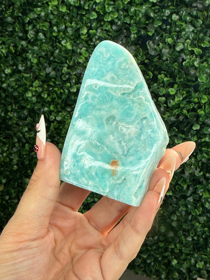 Half polish Blue Aragonite Freeform - H