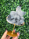 Blue Plume Agate Cloud & Moon Crystal Carving - B