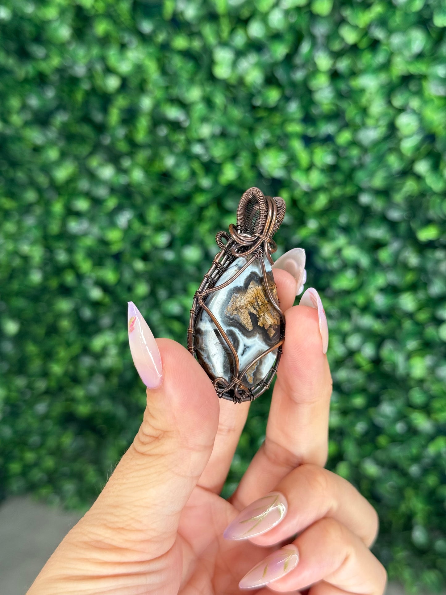 Wire Wrapped Brecciated Jasper Pendant from Indonesia