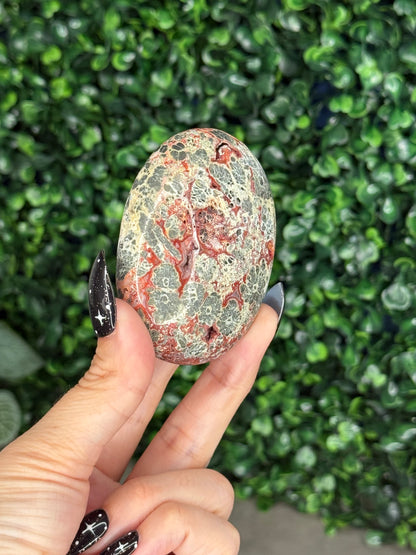 Red Marcasite palmstone Crystal carving J - Indonesia