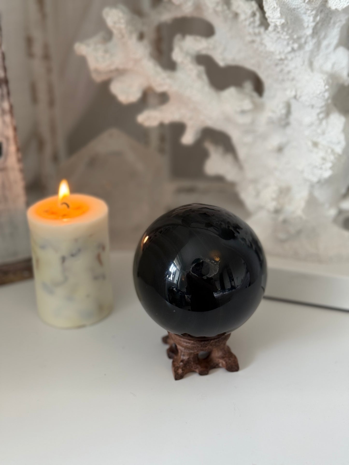 Silver Sheen Obsidian Sphere